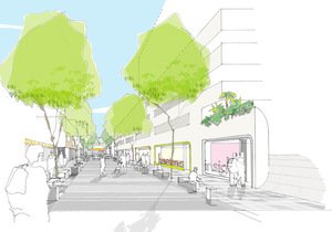 An artist’s impression of the new-look Central Ave with a more pedestrian-friendly area