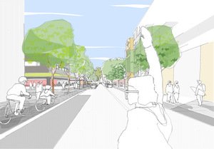 An artist&rsquo;s impression of the new-look Raglan Street under the Manly2015 vision